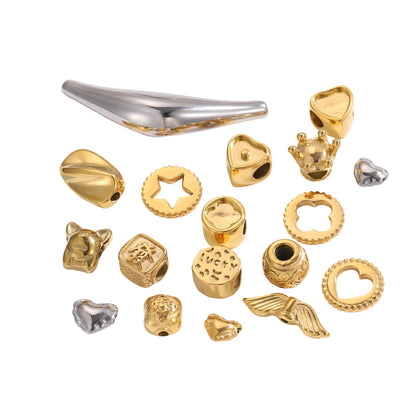 Circle Pendant In 304 Stainless Steel With 14K Real Gold Plated 0.03µm Thick PVD Coated Electroplated Finish, 1 Piece