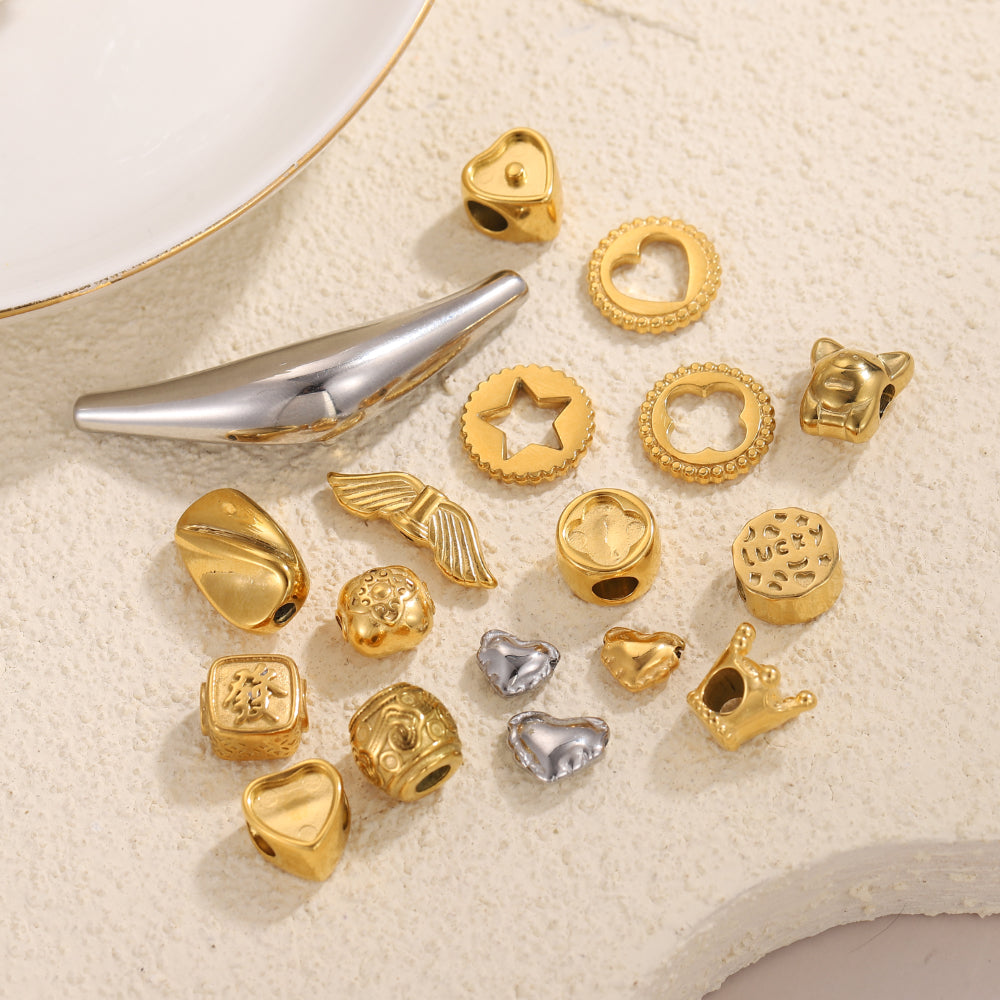 Circle Pendant In 304 Stainless Steel With 14K Real Gold Plated 0.03µm Thick PVD Coated Electroplated Finish, 1 Piece