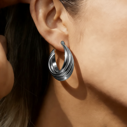 Geometric Earrings For Women Made Of 304 Stainless Steel Featuring Electroplated 18K Real Gold Plating With PVD Coated Finish
