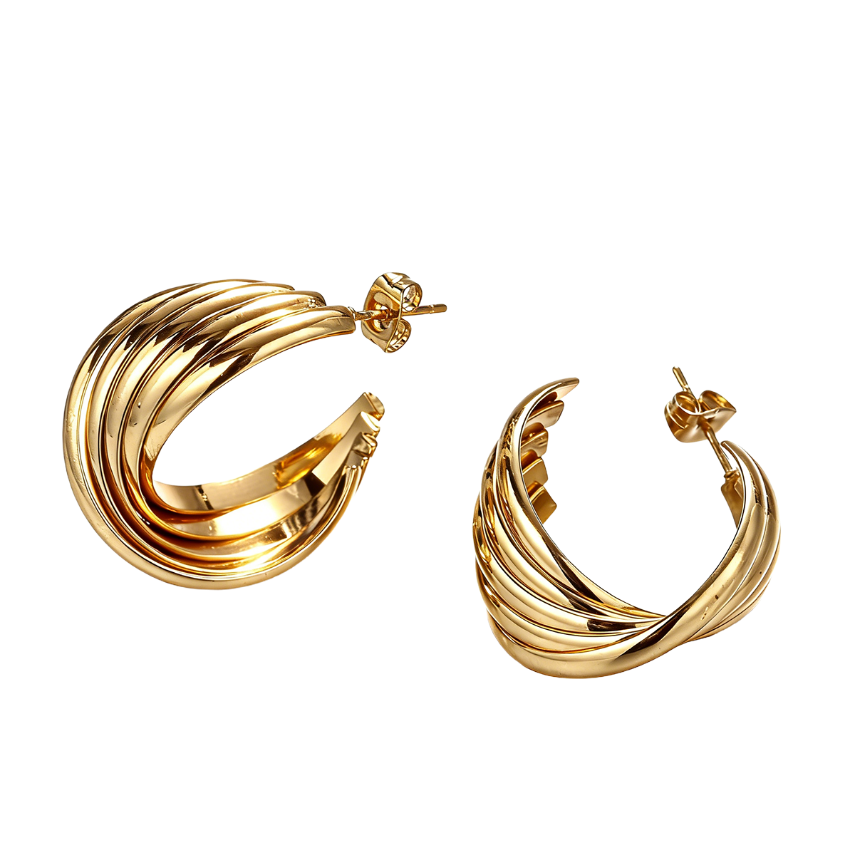 Geometric Earrings For Women Featuring Electroplated 304 Stainless Steel With 18K Real Gold Plated PVD Coating