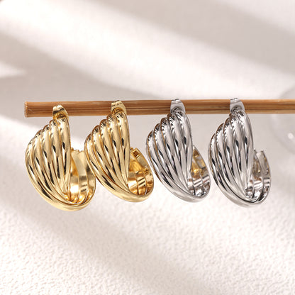Geometric Earrings For Women Featuring Electroplated 304 Stainless Steel With 18K Real Gold Plated PVD Coating