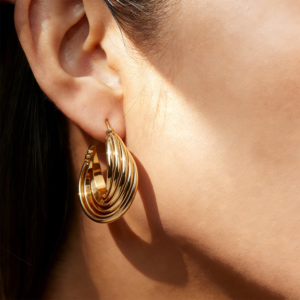 Geometric Earrings For Women Featuring Electroplated 304 Stainless Steel With 18K Real Gold Plated PVD Coating