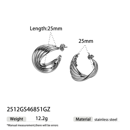Geometric Earrings For Women Featuring Electroplated 304 Stainless Steel With 18K Real Gold Plated PVD Coating