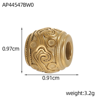 Circle Pendant In 304 Stainless Steel With 14K Real Gold Plated 0.03µm Thick PVD Coated Electroplated Finish, 1 Piece