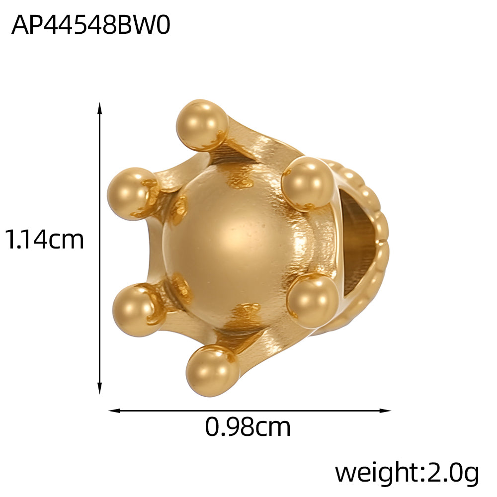 Circle Pendant In 304 Stainless Steel With 14K Real Gold Plated 0.03µm Thick PVD Coated Electroplated Finish, 1 Piece