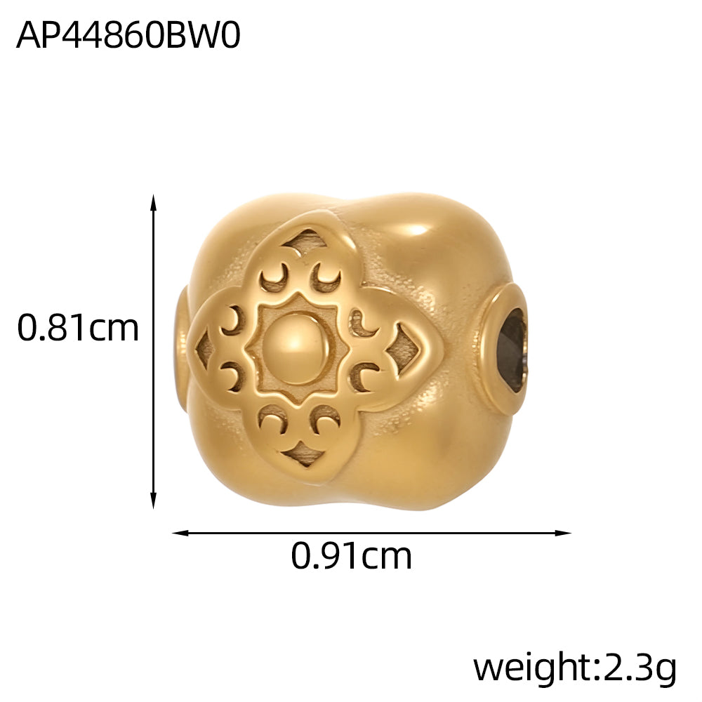 Circle Pendant In 304 Stainless Steel With 14K Real Gold Plated 0.03µm Thick PVD Coated Electroplated Finish, 1 Piece