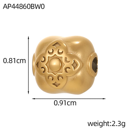Circle Pendant In 304 Stainless Steel With 14K Real Gold Plated 0.03µm Thick PVD Coated Electroplated Finish, 1 Piece
