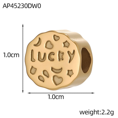 Circle Pendant In 304 Stainless Steel With 14K Real Gold Plated 0.03µm Thick PVD Coated Electroplated Finish, 1 Piece