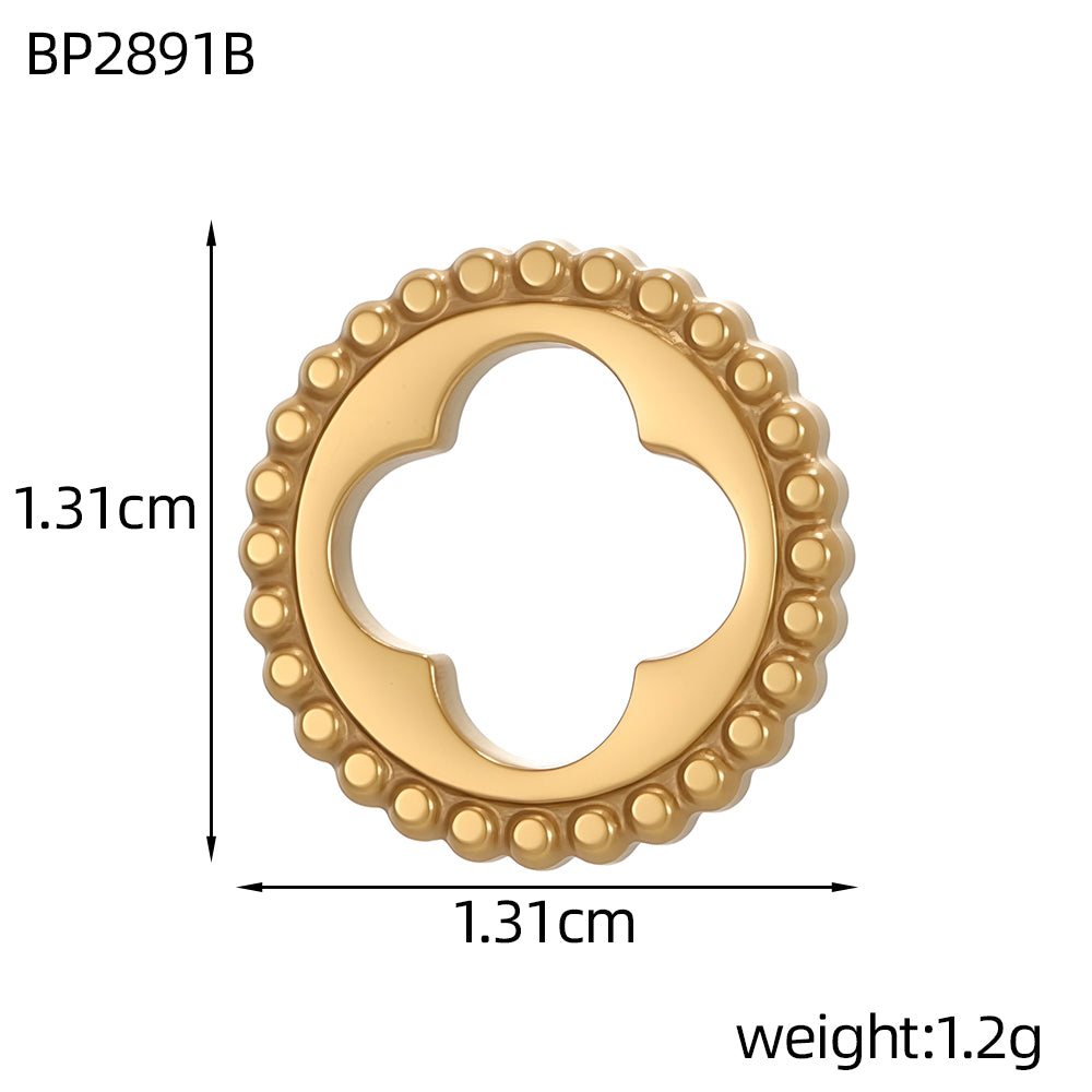 Circle Pendant In 304 Stainless Steel With 14K Real Gold Plated 0.03µm Thick PVD Coated Electroplated Finish, 1 Piece