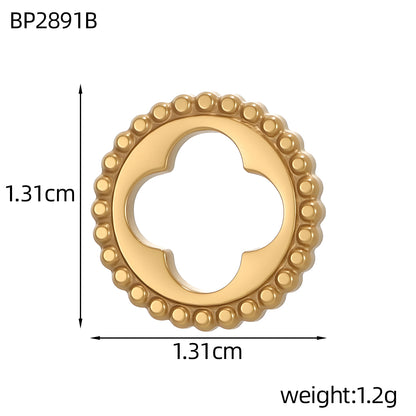 Circle Pendant In 304 Stainless Steel With 14K Real Gold Plated 0.03µm Thick PVD Coated Electroplated Finish, 1 Piece