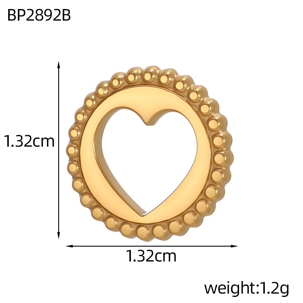 Circle Pendant In 304 Stainless Steel With 14K Real Gold Plated 0.03µm Thick PVD Coated Electroplated Finish, 1 Piece