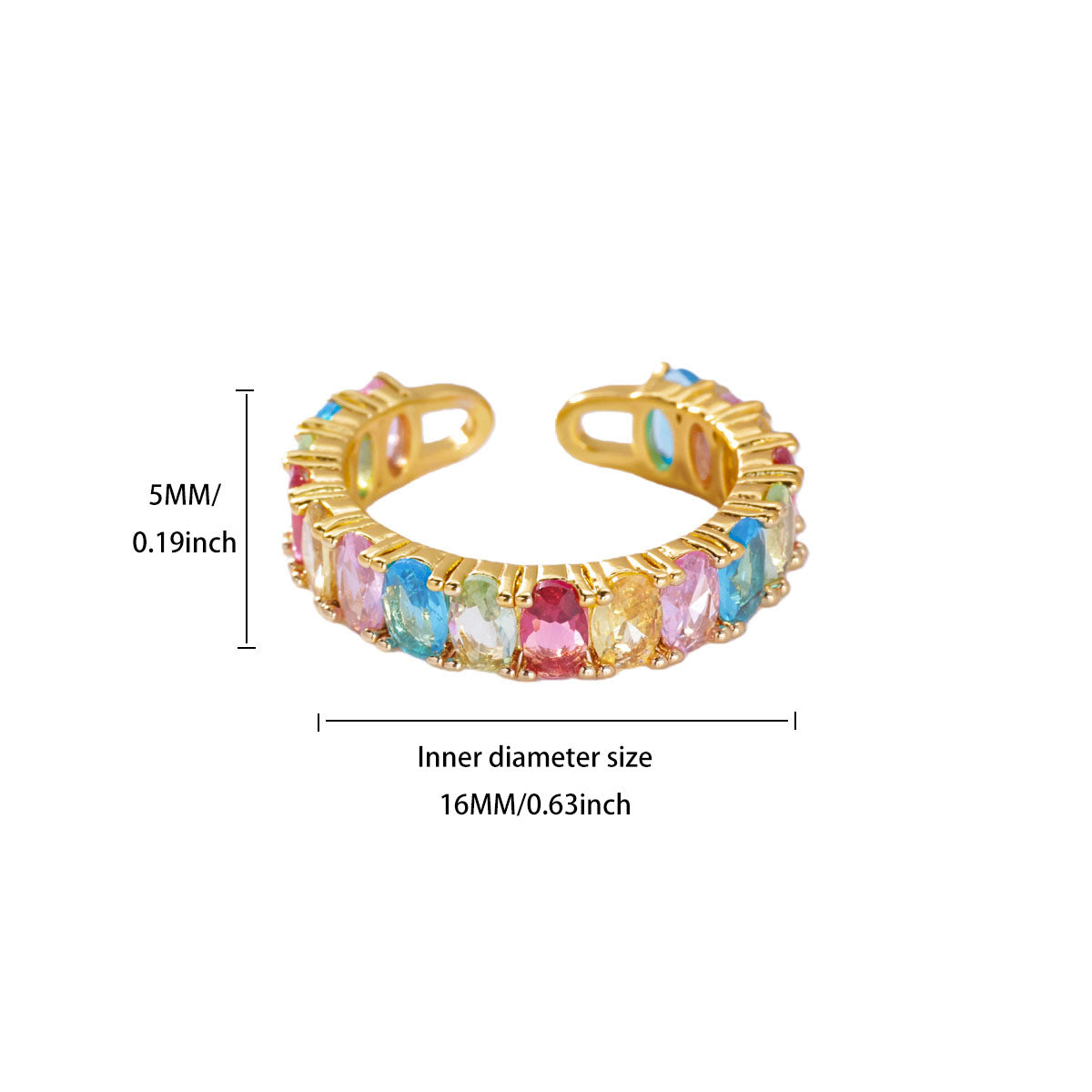 Water Droplets Ring For Women In Electroplated Copper With 18K Real Gold Plated Finish And Zircon Inlay