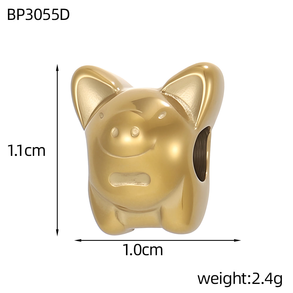 Circle Pendant In 304 Stainless Steel With 14K Real Gold Plated 0.03µm Thick PVD Coated Electroplated Finish, 1 Piece