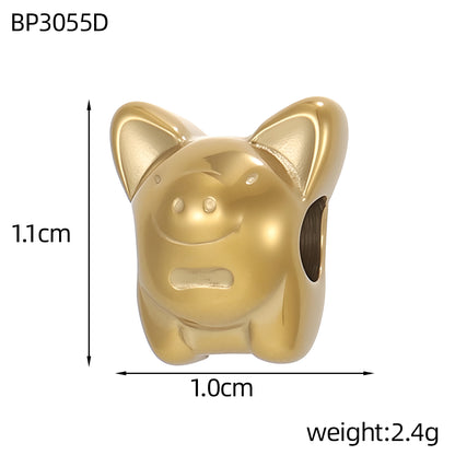 Circle Pendant In 304 Stainless Steel With 14K Real Gold Plated 0.03µm Thick PVD Coated Electroplated Finish, 1 Piece