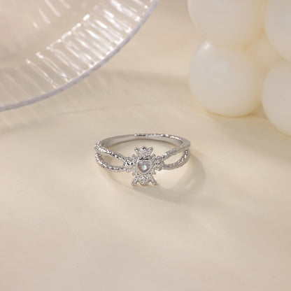 Water Droplets Ring For Women In Electroplated Copper With 18K Real Gold Plated Finish And Zircon Inlay