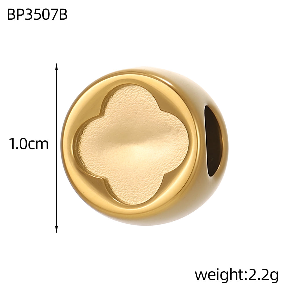 Circle Pendant In 304 Stainless Steel With 14K Real Gold Plated 0.03µm Thick PVD Coated Electroplated Finish, 1 Piece