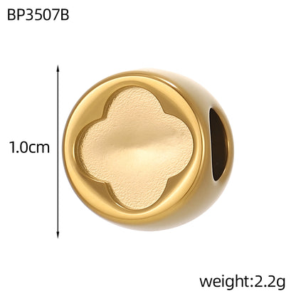 Circle Pendant In 304 Stainless Steel With 14K Real Gold Plated 0.03µm Thick PVD Coated Electroplated Finish, 1 Piece
