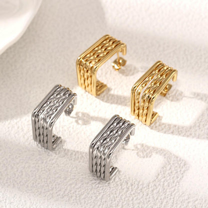 Geometric Earrings For Women Featuring Electroplated 304 Stainless Steel With 18K Real Gold Plated PVD Coating