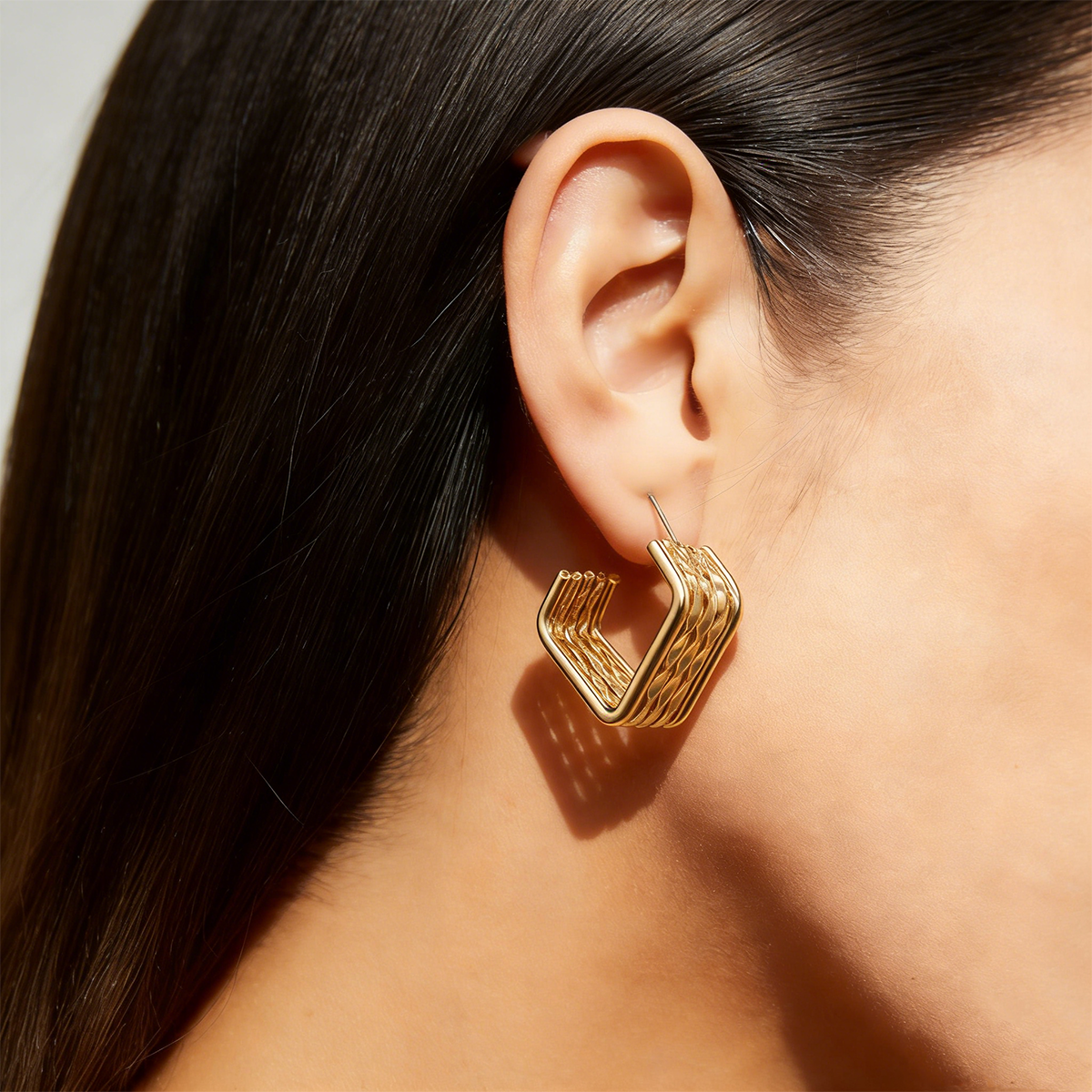 Geometric Earrings For Women Featuring Electroplated 304 Stainless Steel With 18K Real Gold Plated PVD Coating