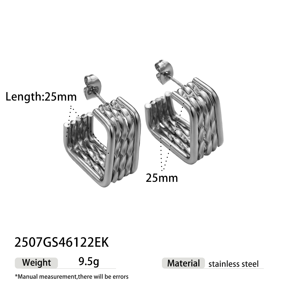 Geometric Earrings For Women Featuring Electroplated 304 Stainless Steel With 18K Real Gold Plated PVD Coating
