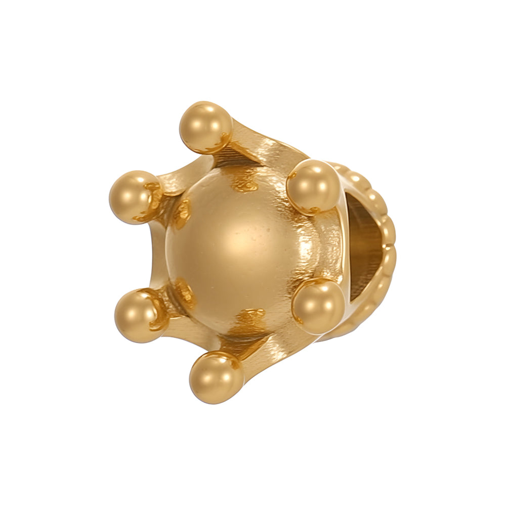 Circle Pendant In 304 Stainless Steel With 14K Real Gold Plated 0.03µm Thick PVD Coated Electroplated Finish, 1 Piece