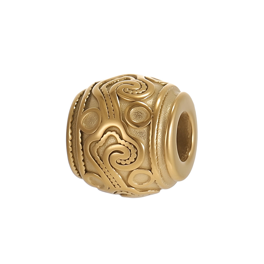 Circle Pendant In 304 Stainless Steel With 14K Real Gold Plated 0.03µm Thick PVD Coated Electroplated Finish, 1 Piece