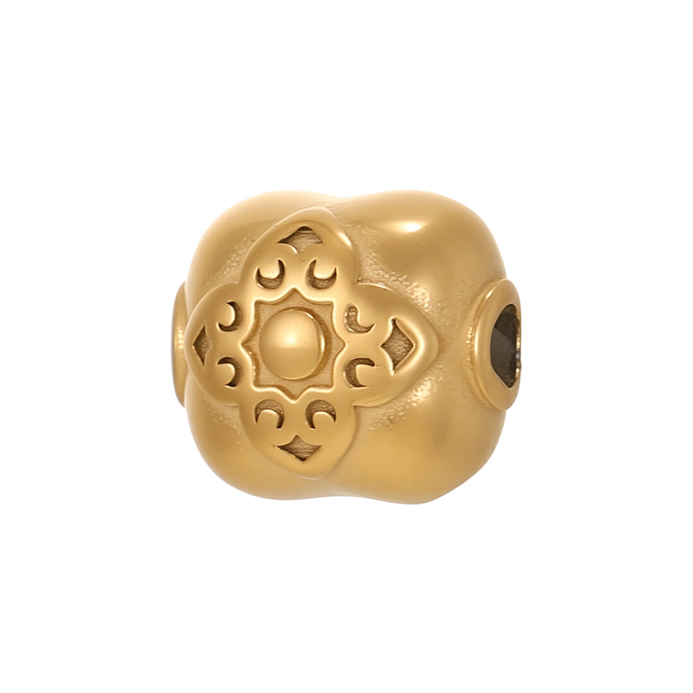 Circle Pendant In 304 Stainless Steel With 14K Real Gold Plated 0.03µm Thick PVD Coated Electroplated Finish, 1 Piece