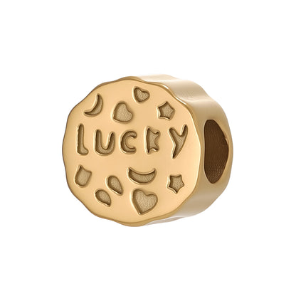 Circle Pendant In 304 Stainless Steel With 14K Real Gold Plated 0.03µm Thick PVD Coated Electroplated Finish, 1 Piece