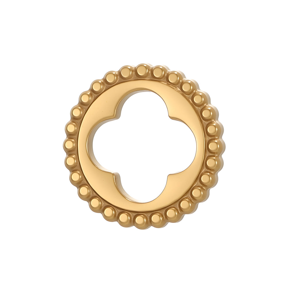 Circle Pendant In 304 Stainless Steel With 14K Real Gold Plated 0.03µm Thick PVD Coated Electroplated Finish, 1 Piece