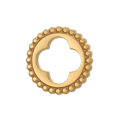 Circle Pendant In 304 Stainless Steel With 14K Real Gold Plated 0.03µm Thick PVD Coated Electroplated Finish, 1 Piece