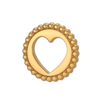 Circle Pendant In 304 Stainless Steel With 14K Real Gold Plated 0.03µm Thick PVD Coated Electroplated Finish, 1 Piece