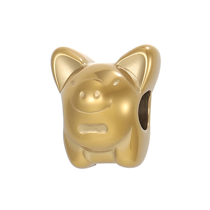 Circle Pendant In 304 Stainless Steel With 14K Real Gold Plated 0.03µm Thick PVD Coated Electroplated Finish, 1 Piece