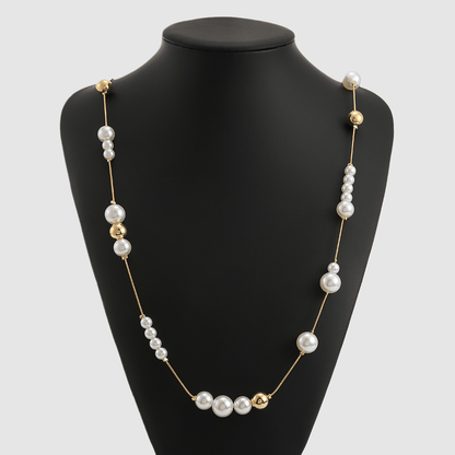 For Women Casual IG Style Beaded Chain Necklace Featuring Imitation Pearl Beading