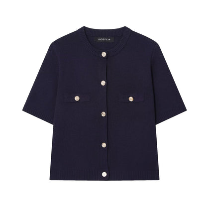 Casual Solid Color Skirt Co-ord Set In Polyester Featuring Knitted Craft With Sleeveless Coat For Spring