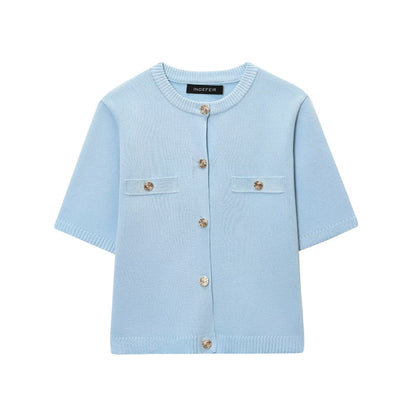 Casual Solid Color Skirt Co-ord Set In Polyester Featuring Knitted Craft With Sleeveless Coat For Spring