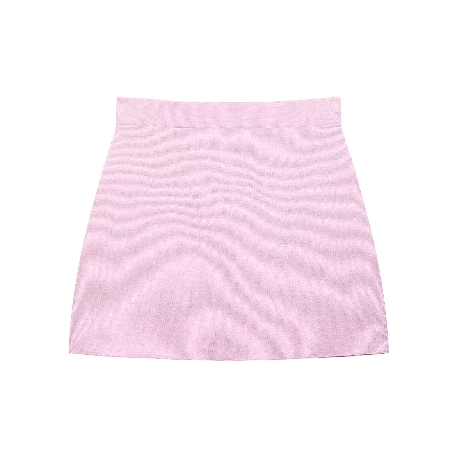 Casual Solid Color Skirt Co-ord Set In Polyester Featuring Knitted Craft With Sleeveless Coat For Spring