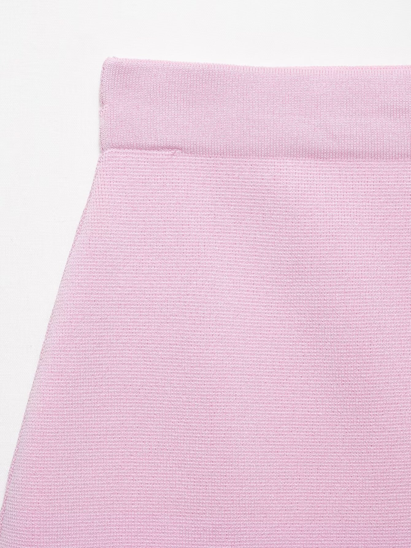 Casual Solid Color Skirt Co-ord Set In Polyester Featuring Knitted Craft With Sleeveless Coat For Spring