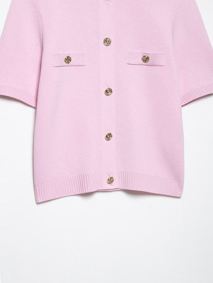 Casual Solid Color Skirt Co-ord Set In Polyester Featuring Knitted Craft With Sleeveless Coat For Spring