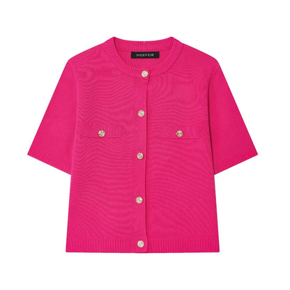 Casual Solid Color Skirt Co-ord Set In Polyester Featuring Knitted Craft With Sleeveless Coat For Spring