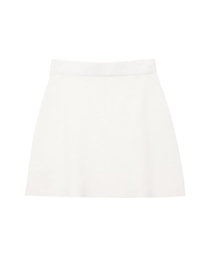Casual Solid Color Skirt Co-ord Set In Polyester Featuring Knitted Craft With Sleeveless Coat For Spring