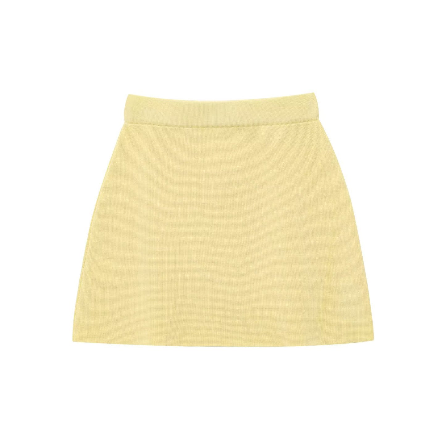 Casual Solid Color Skirt Co-ord Set In Polyester Featuring Knitted Craft With Sleeveless Coat For Spring
