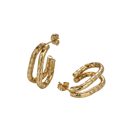 Geometric Earrings For Women Featuring Electroplated 304 Stainless Steel With 18K Real Gold Plated PVD Coated Finish