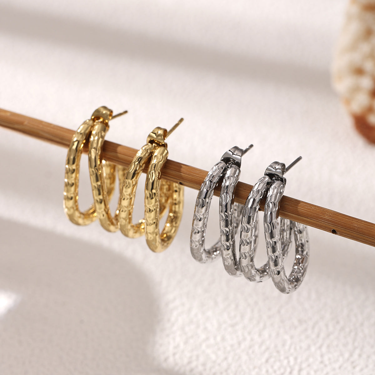 Geometric Earrings For Women Featuring Electroplated 304 Stainless Steel With 18K Real Gold Plated PVD Coated Finish