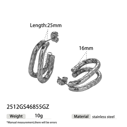 Geometric Earrings For Women Featuring Electroplated 304 Stainless Steel With 18K Real Gold Plated PVD Coated Finish