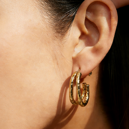 Geometric Earrings For Women Featuring Electroplated 304 Stainless Steel With 18K Real Gold Plated PVD Coated Finish