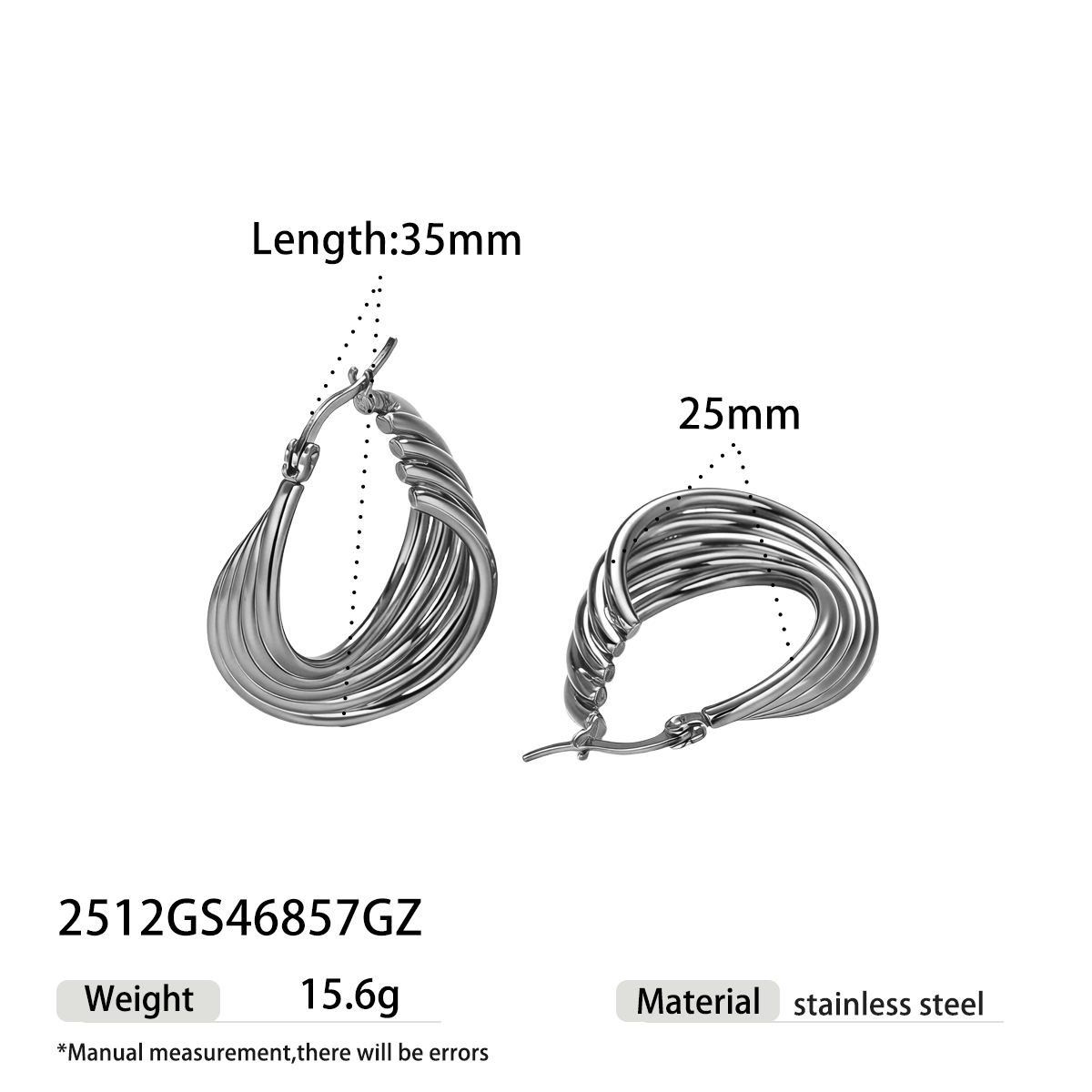 Geometric Earrings For Women Made Of 304 Stainless Steel Featuring Electroplated And 18K Real Gold Plated PVD Coating