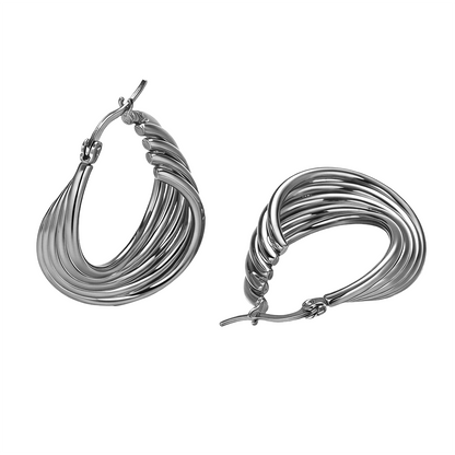 Geometric Earrings For Women Made Of 304 Stainless Steel Featuring Electroplated And 18K Real Gold Plated PVD Coating