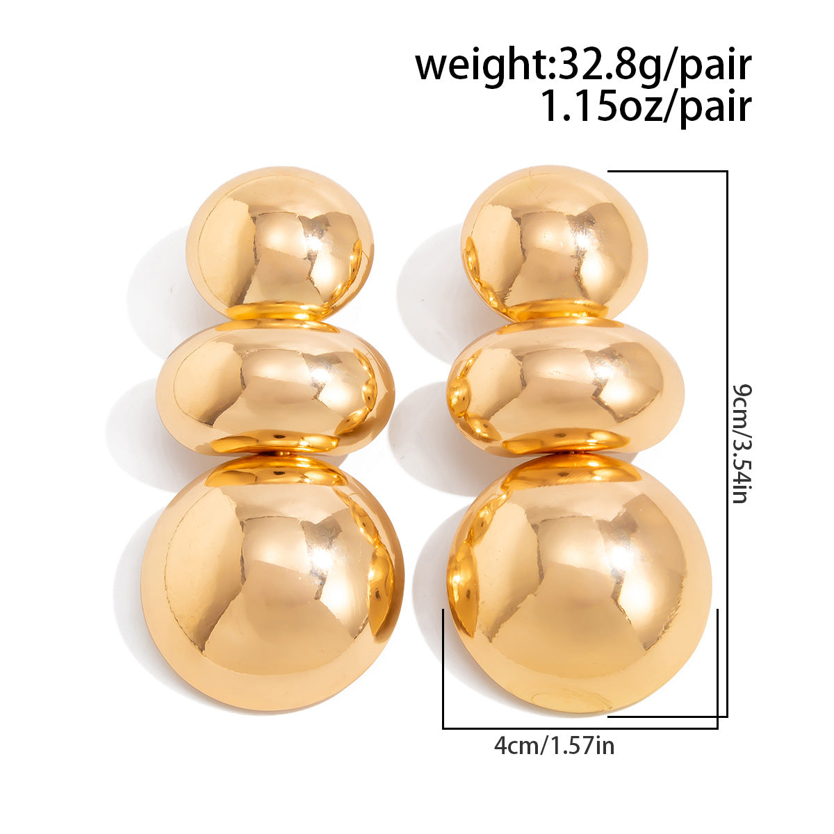 Geometric Twist Stud Earrings For Women In Alloy With Electroplated White K Gold Plated Finish, Golden