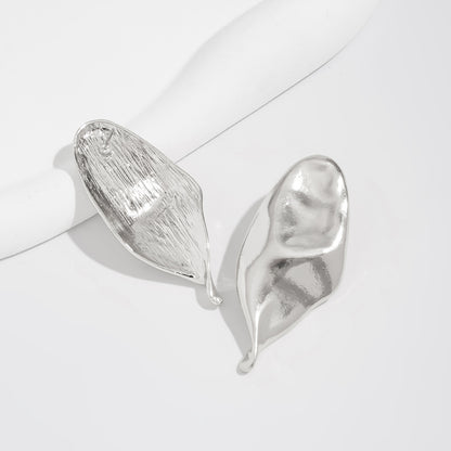 Asymmetrical Flowers Stud Earrings For Women In Zinc Alloy With Golden Plated Electroplated Finish