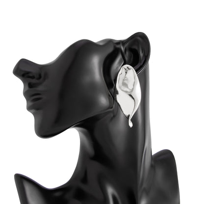 Asymmetrical Flowers Stud Earrings For Women In Zinc Alloy With Golden Plated Electroplated Finish